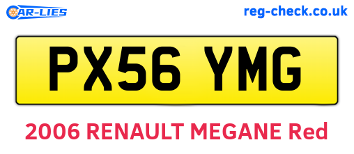 PX56YMG are the vehicle registration plates.