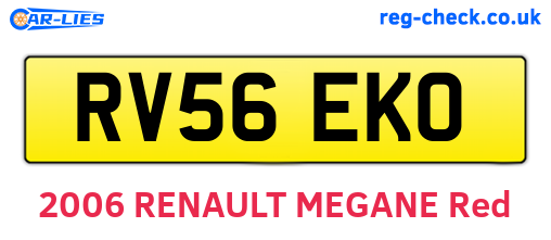 RV56EKO are the vehicle registration plates.