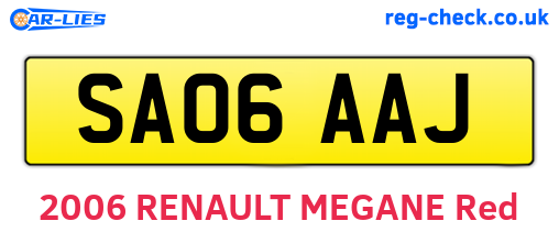 SA06AAJ are the vehicle registration plates.