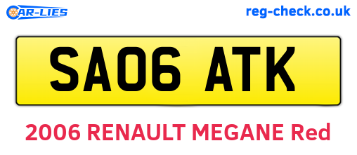 SA06ATK are the vehicle registration plates.
