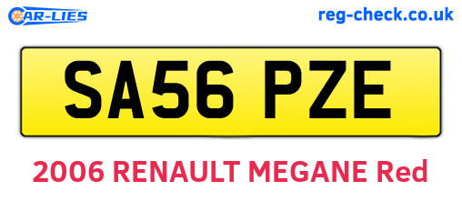 SA56PZE are the vehicle registration plates.