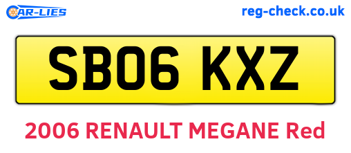 SB06KXZ are the vehicle registration plates.