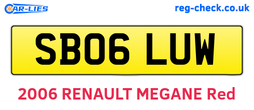 SB06LUW are the vehicle registration plates.
