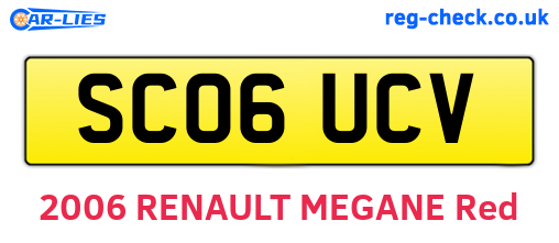 SC06UCV are the vehicle registration plates.