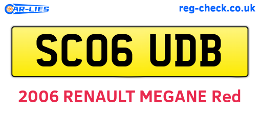 SC06UDB are the vehicle registration plates.