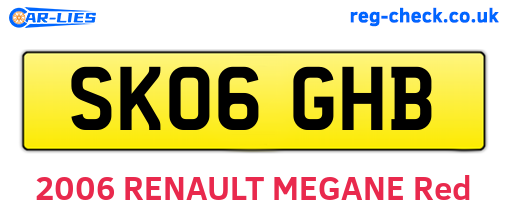 SK06GHB are the vehicle registration plates.