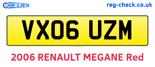 VX06UZM are the vehicle registration plates.