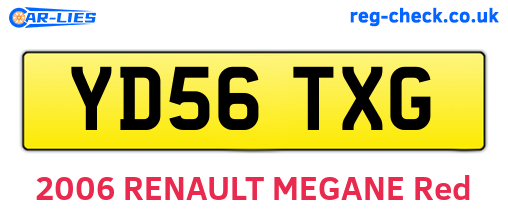 YD56TXG are the vehicle registration plates.