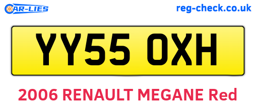 YY55OXH are the vehicle registration plates.