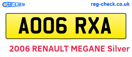 AO06RXA are the vehicle registration plates.