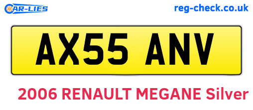 AX55ANV are the vehicle registration plates.