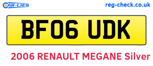 BF06UDK are the vehicle registration plates.