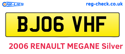 BJ06VHF are the vehicle registration plates.