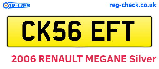 CK56EFT are the vehicle registration plates.
