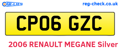 CP06GZC are the vehicle registration plates.
