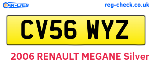 CV56WYZ are the vehicle registration plates.