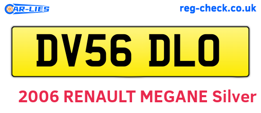 DV56DLO are the vehicle registration plates.