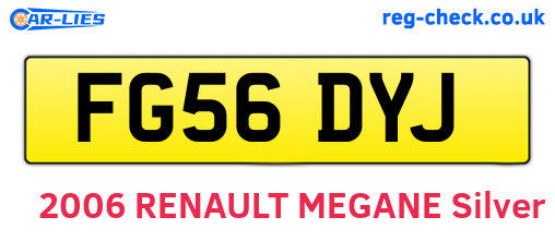FG56DYJ are the vehicle registration plates.
