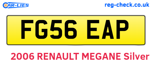 FG56EAP are the vehicle registration plates.
