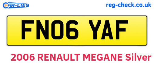 FN06YAF are the vehicle registration plates.