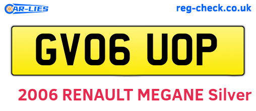 GV06UOP are the vehicle registration plates.