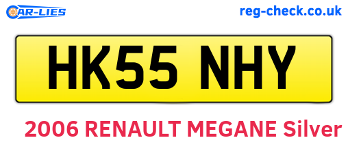 HK55NHY are the vehicle registration plates.