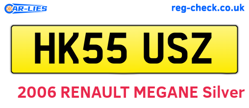 HK55USZ are the vehicle registration plates.