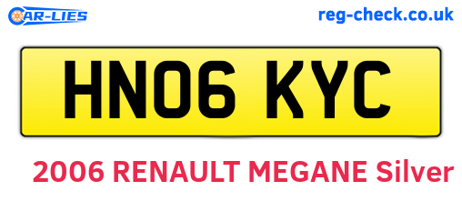 HN06KYC are the vehicle registration plates.
