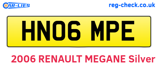 HN06MPE are the vehicle registration plates.