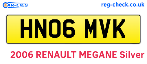 HN06MVK are the vehicle registration plates.