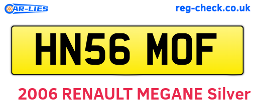 HN56MOF are the vehicle registration plates.
