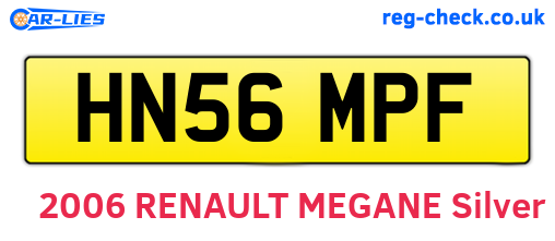 HN56MPF are the vehicle registration plates.