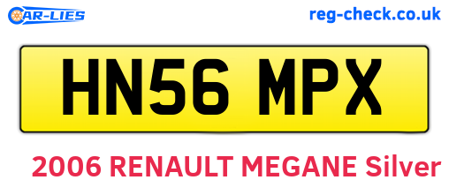 HN56MPX are the vehicle registration plates.