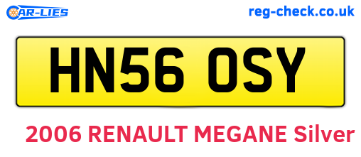 HN56OSY are the vehicle registration plates.