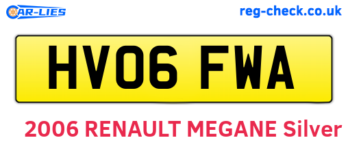HV06FWA are the vehicle registration plates.