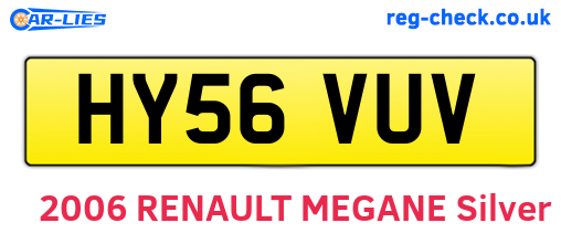 HY56VUV are the vehicle registration plates.