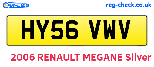 HY56VWV are the vehicle registration plates.