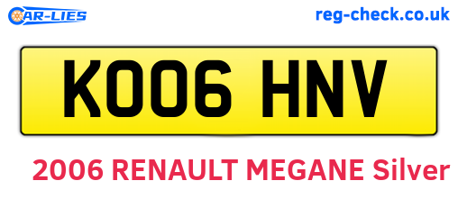 KO06HNV are the vehicle registration plates.