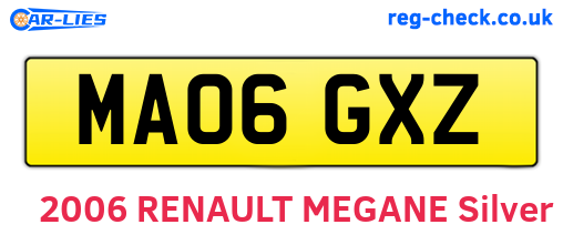 MA06GXZ are the vehicle registration plates.