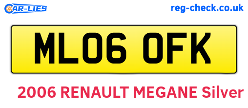 ML06OFK are the vehicle registration plates.