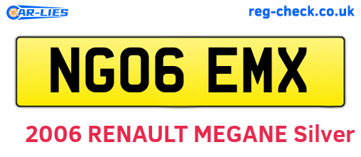 NG06EMX are the vehicle registration plates.