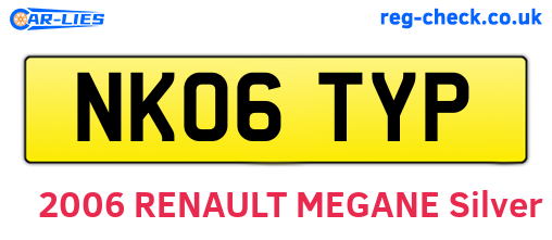 NK06TYP are the vehicle registration plates.