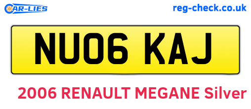 NU06KAJ are the vehicle registration plates.