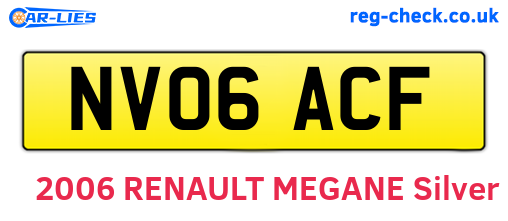 NV06ACF are the vehicle registration plates.