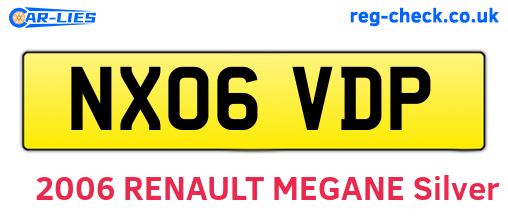 NX06VDP are the vehicle registration plates.