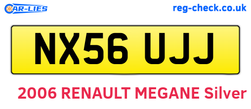 NX56UJJ are the vehicle registration plates.