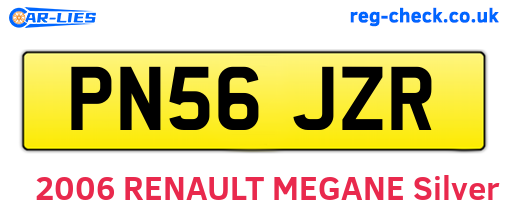 PN56JZR are the vehicle registration plates.