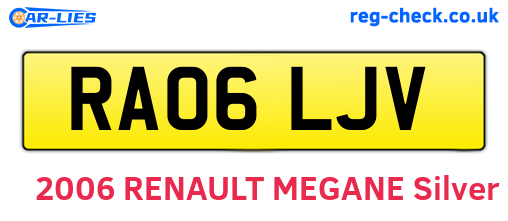 RA06LJV are the vehicle registration plates.