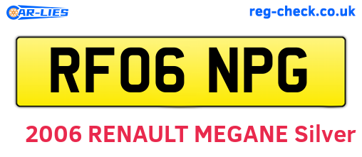 RF06NPG are the vehicle registration plates.