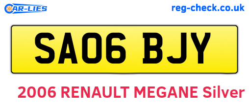 SA06BJY are the vehicle registration plates.